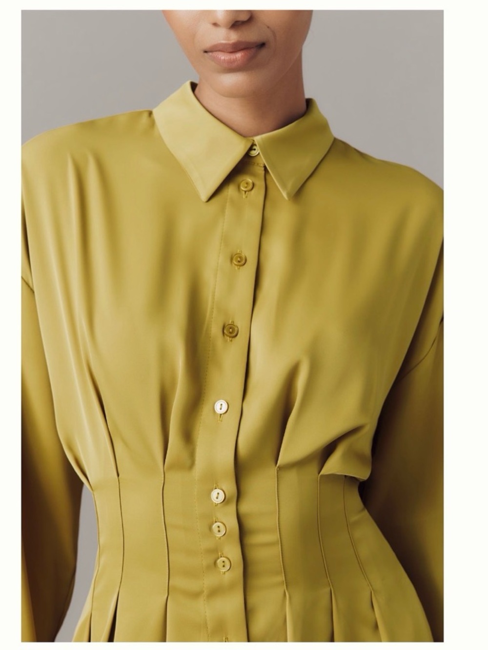 THE TOBIE LONG SLEEVE SATIN MINI SHIRT  DRESS - Picture 3 of 9